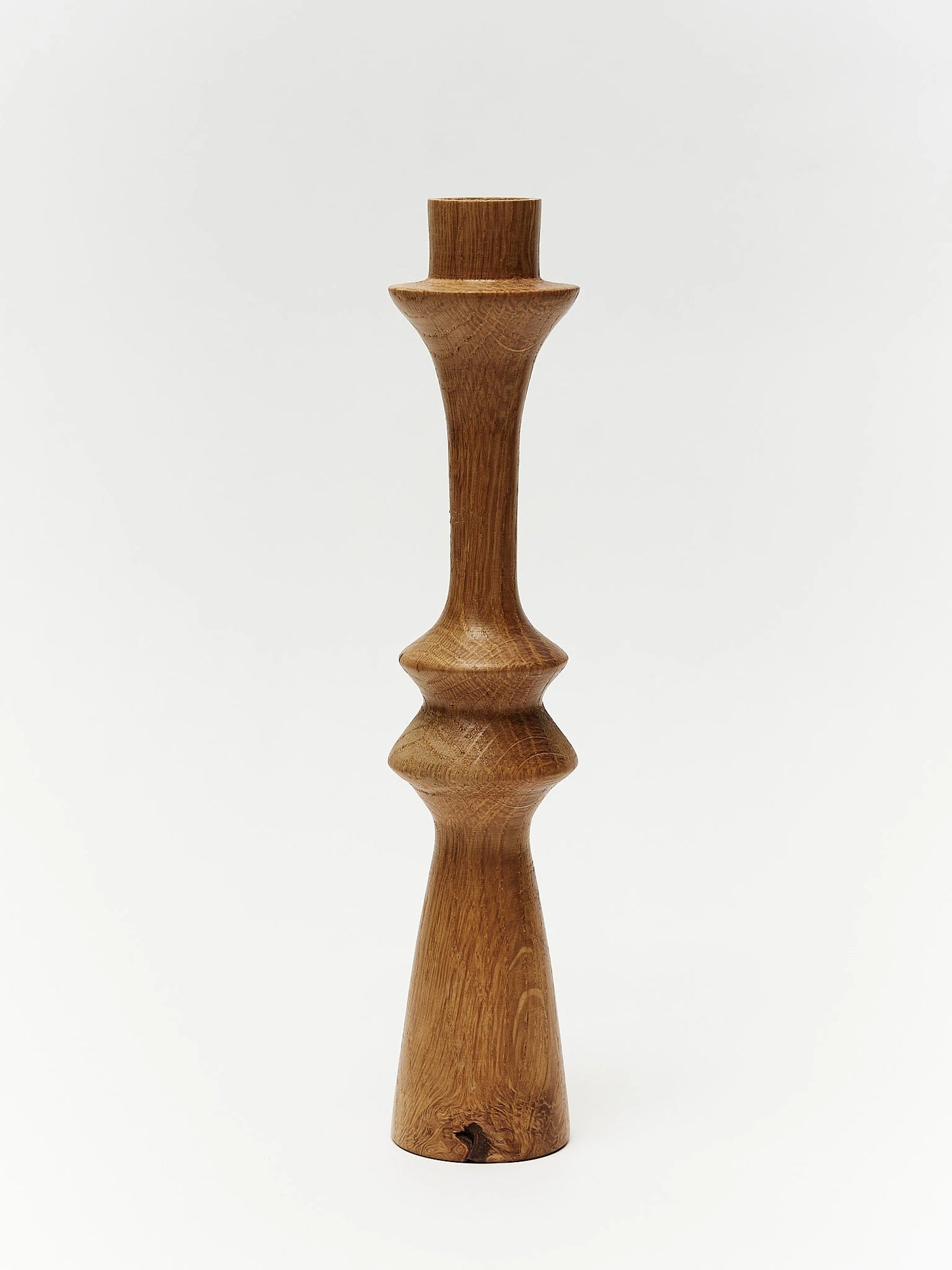 Oak wood candlestick