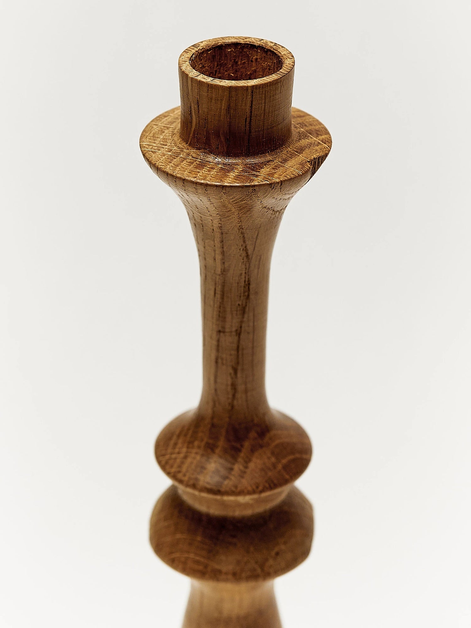 Oak wood candlestick
