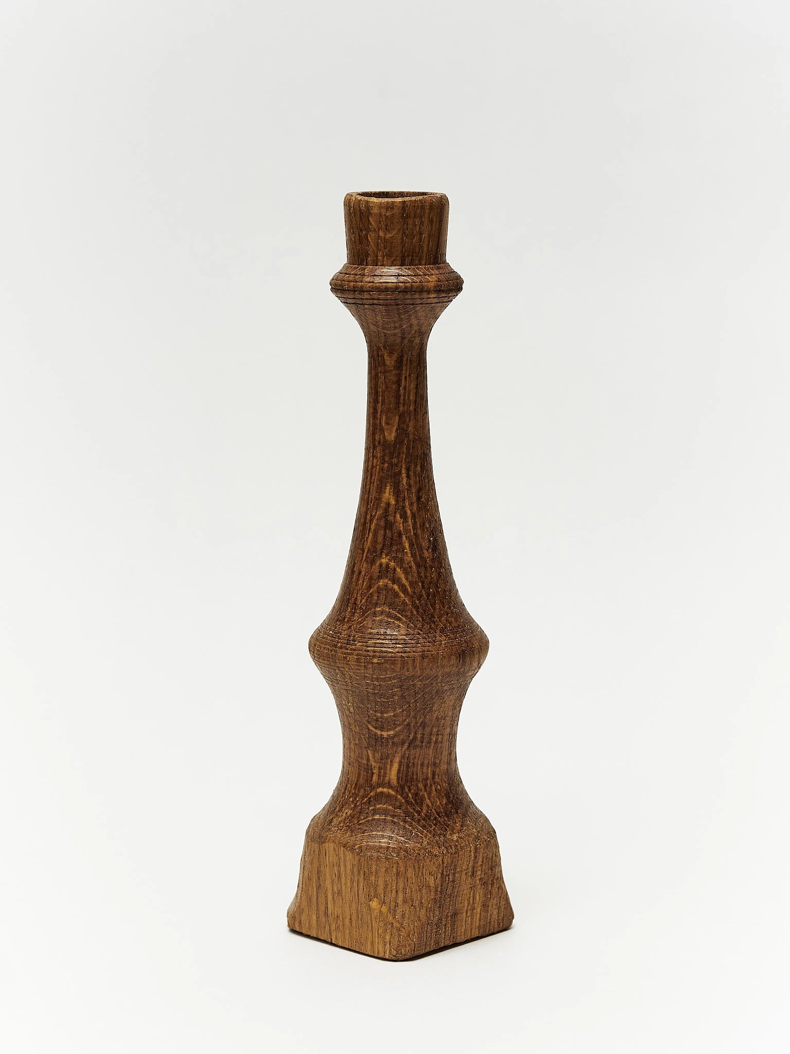 Oak wood candlestick