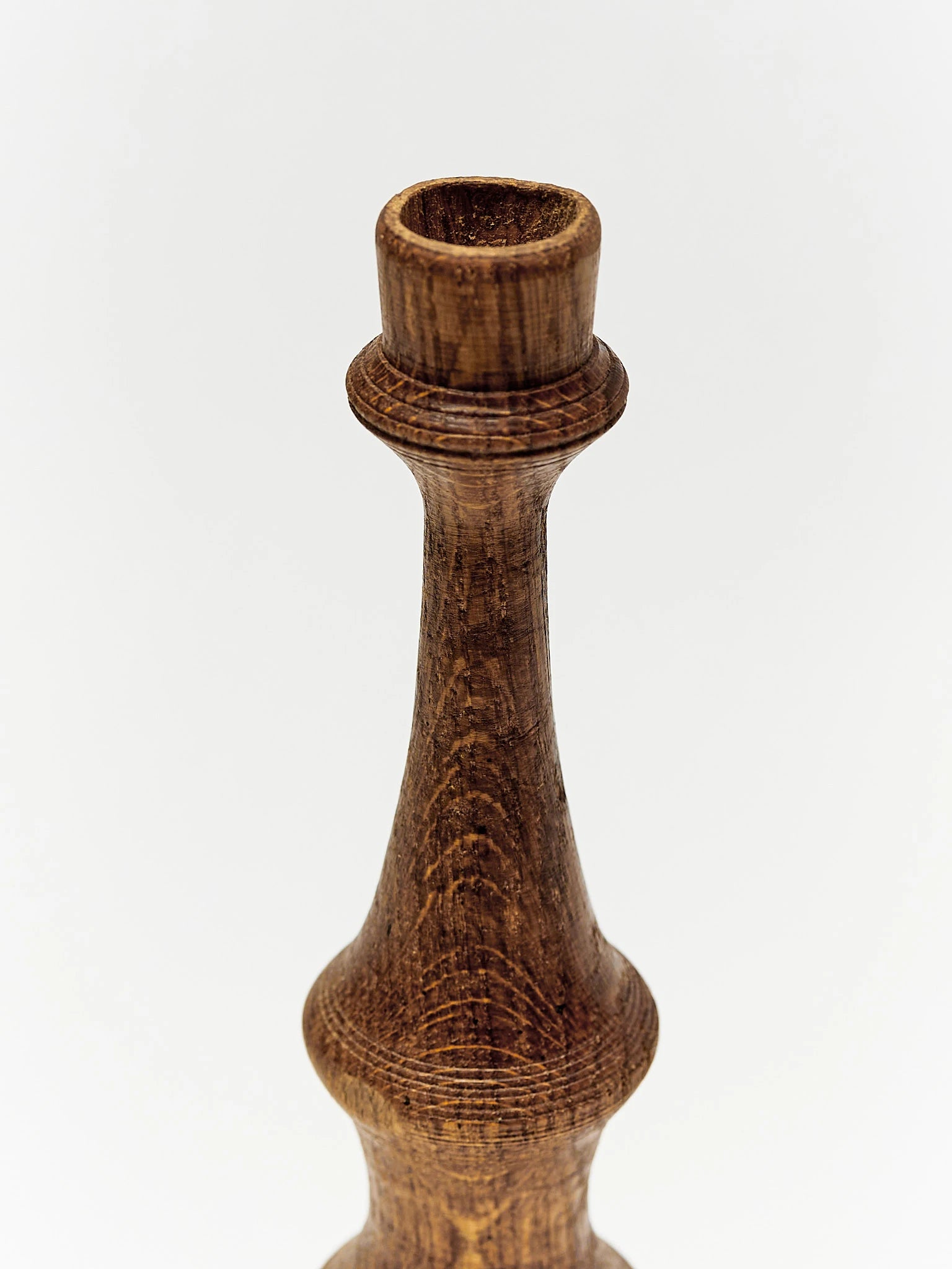 Oak wood candlestick