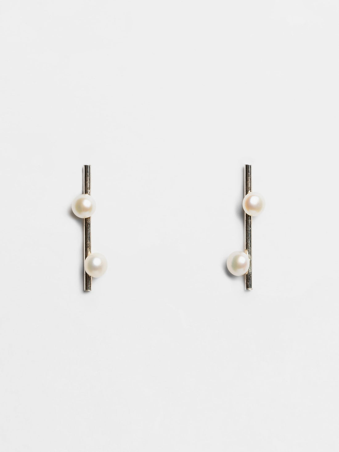 Double pearl earrings