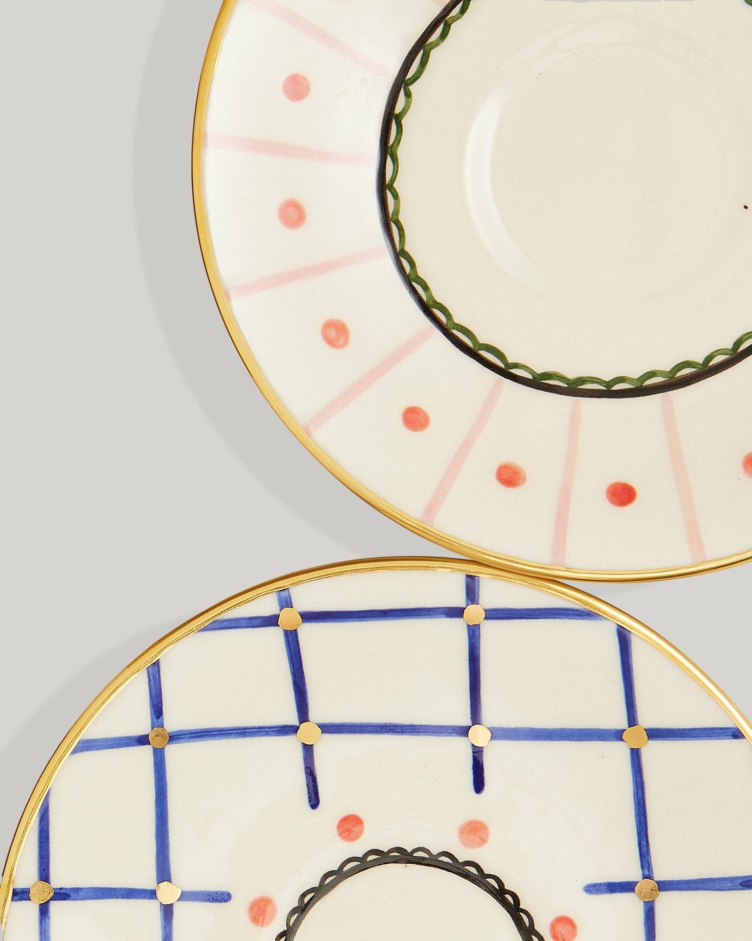 Multicolour cups & saucer (set of 2)