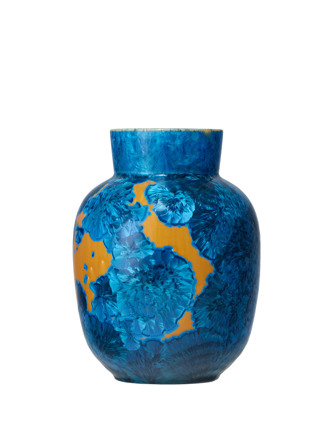Crystalline I vase orange-blue
