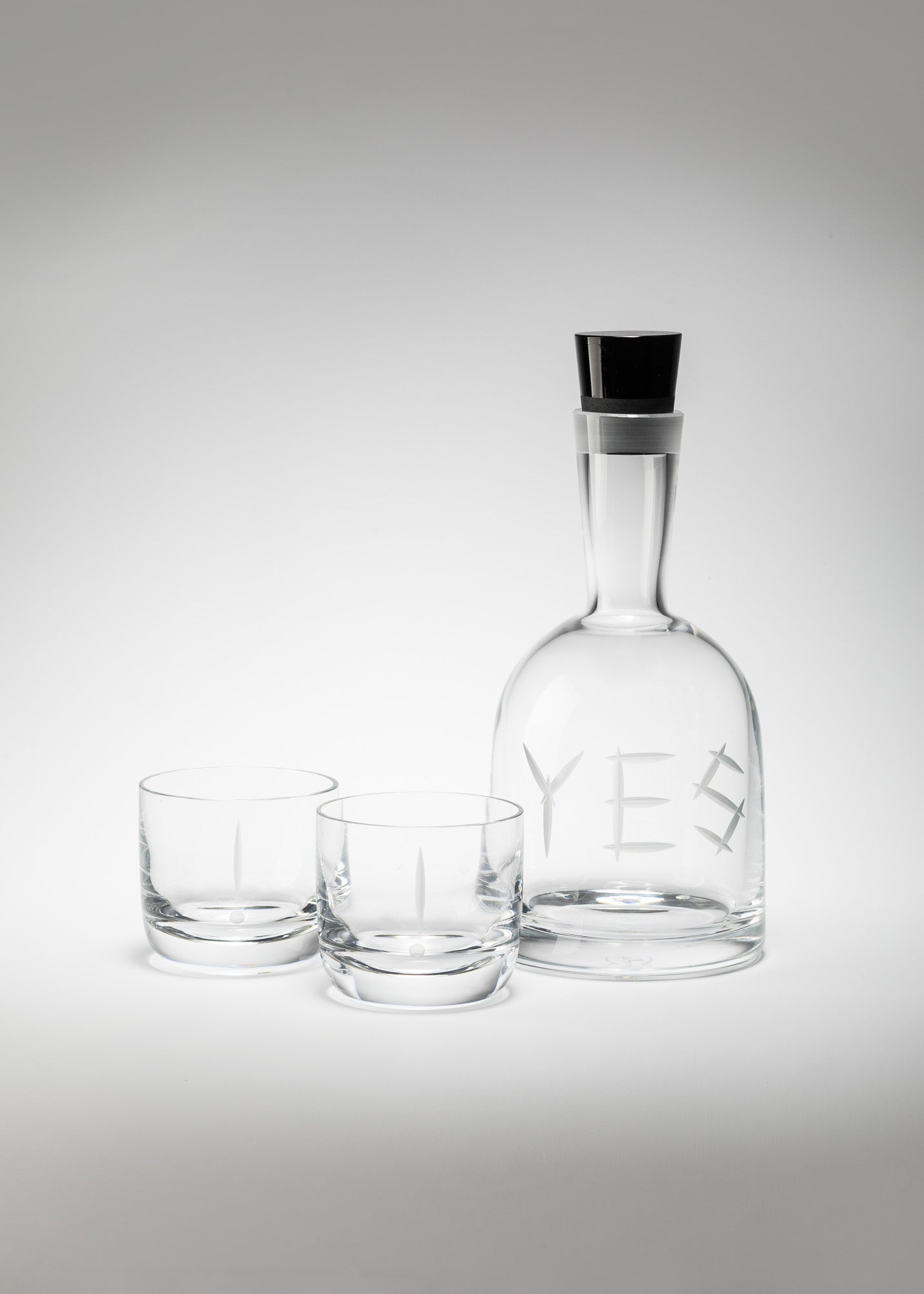 YES carafe and glasses