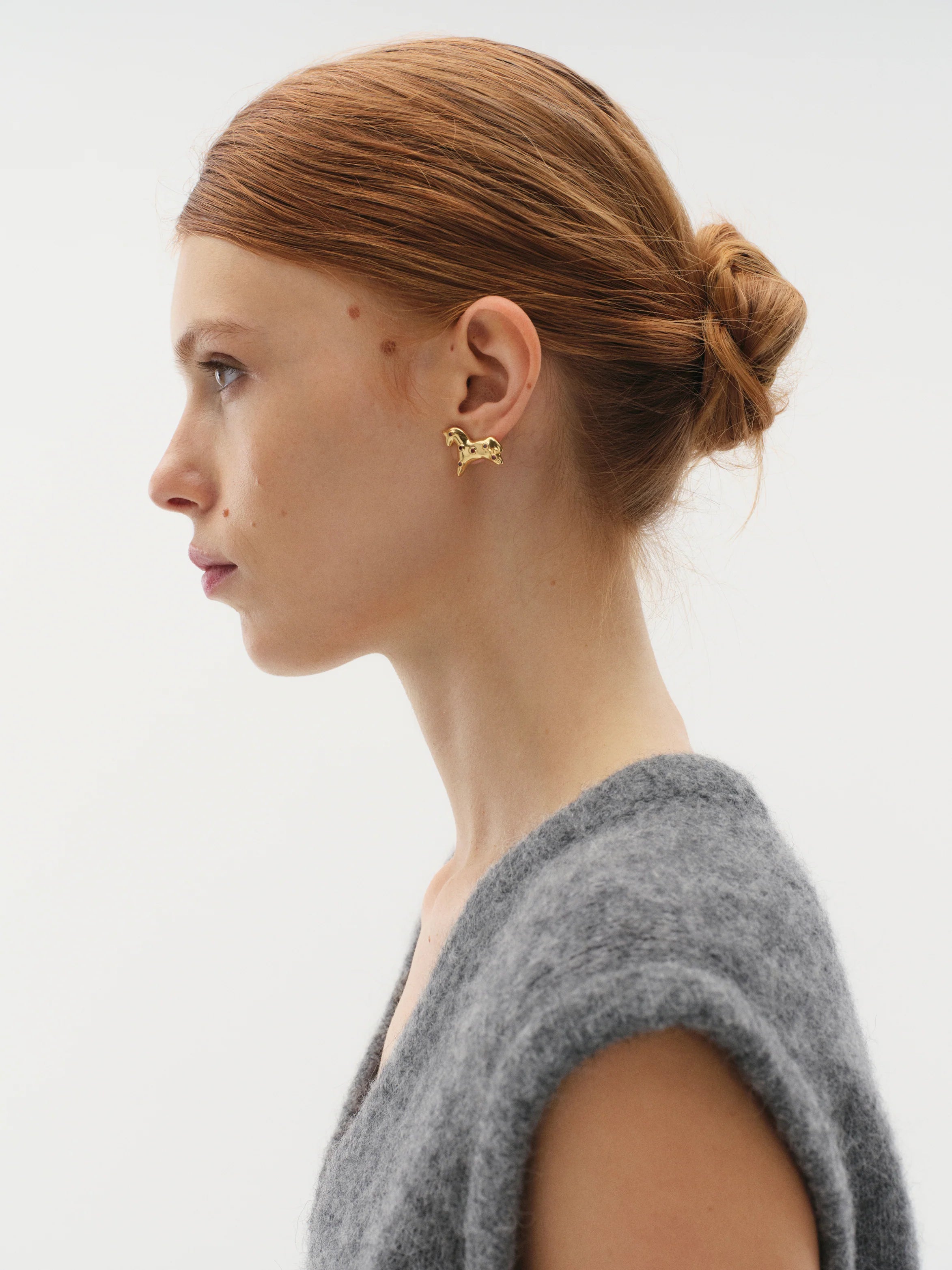 Náušnice Lucky - zlacené s drahokamy