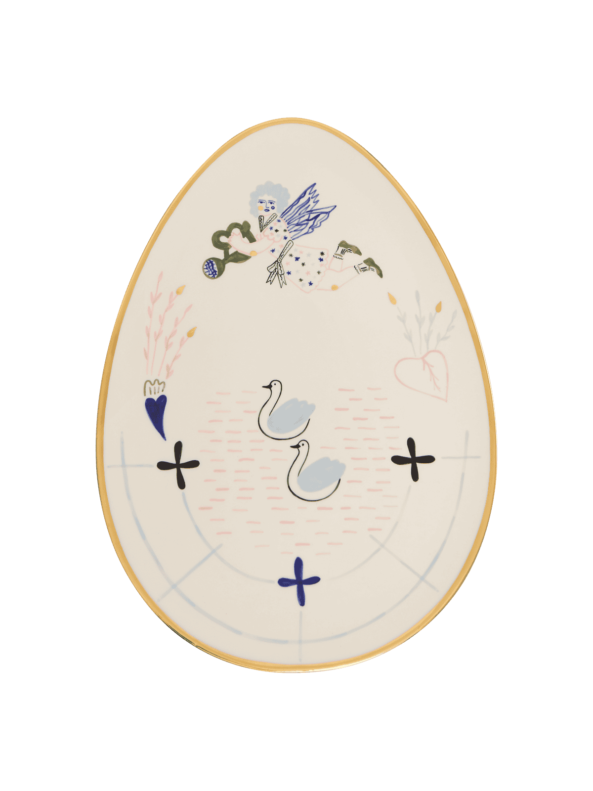 Naive pond oválný talíř