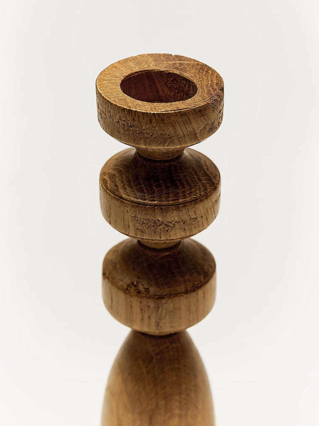 Oak wood candlestick