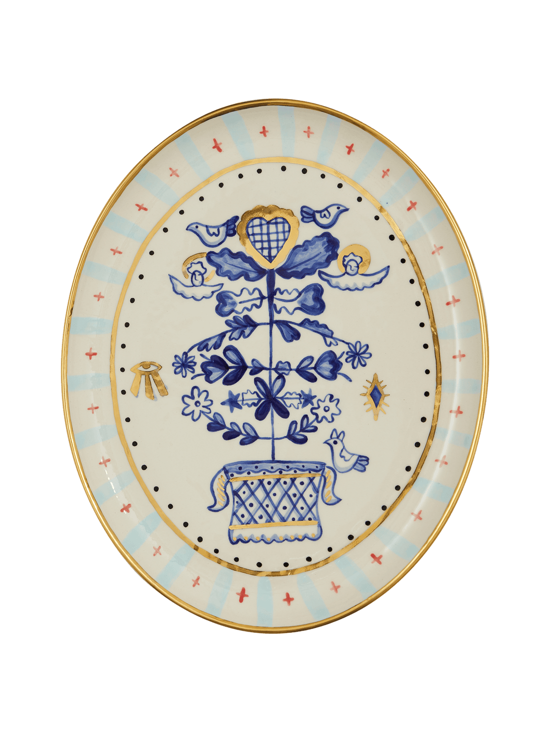 Tree of life oval plate