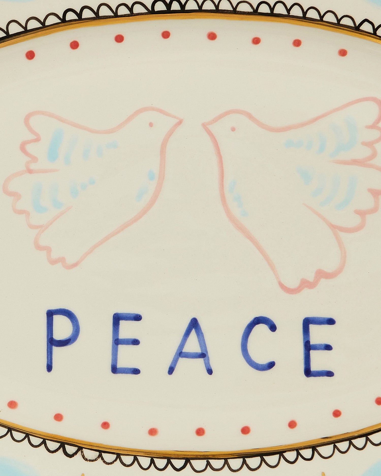 Peace oval plate