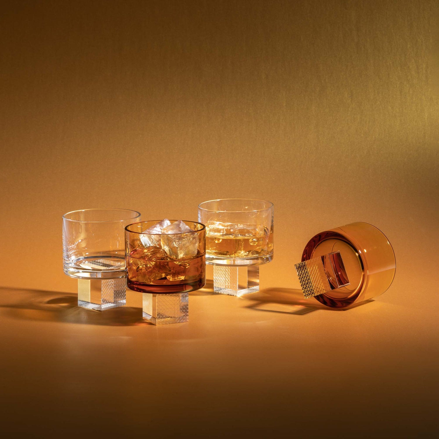 Amber Whiskey Cube glasses