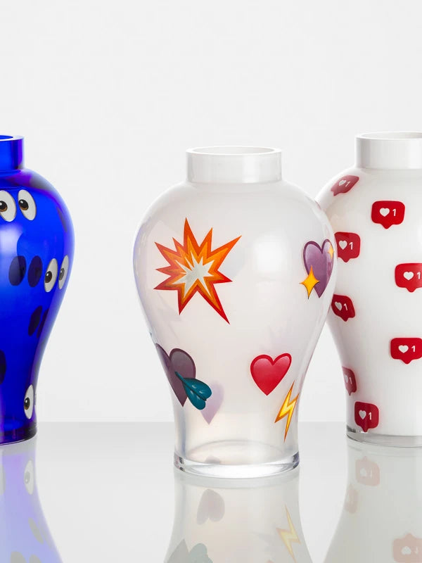 Colorful emoji vase