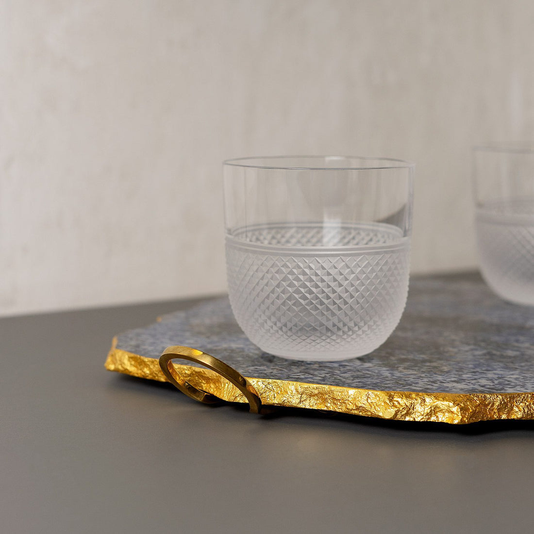 Marble tray with handles