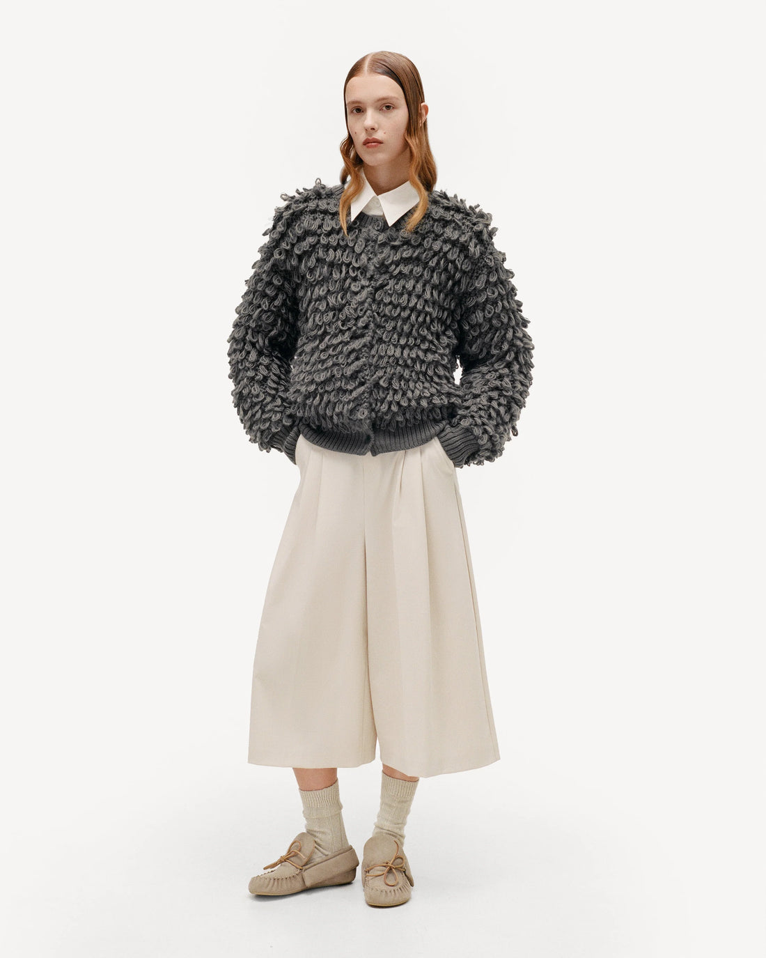 Vlněný kardigan - Šedý