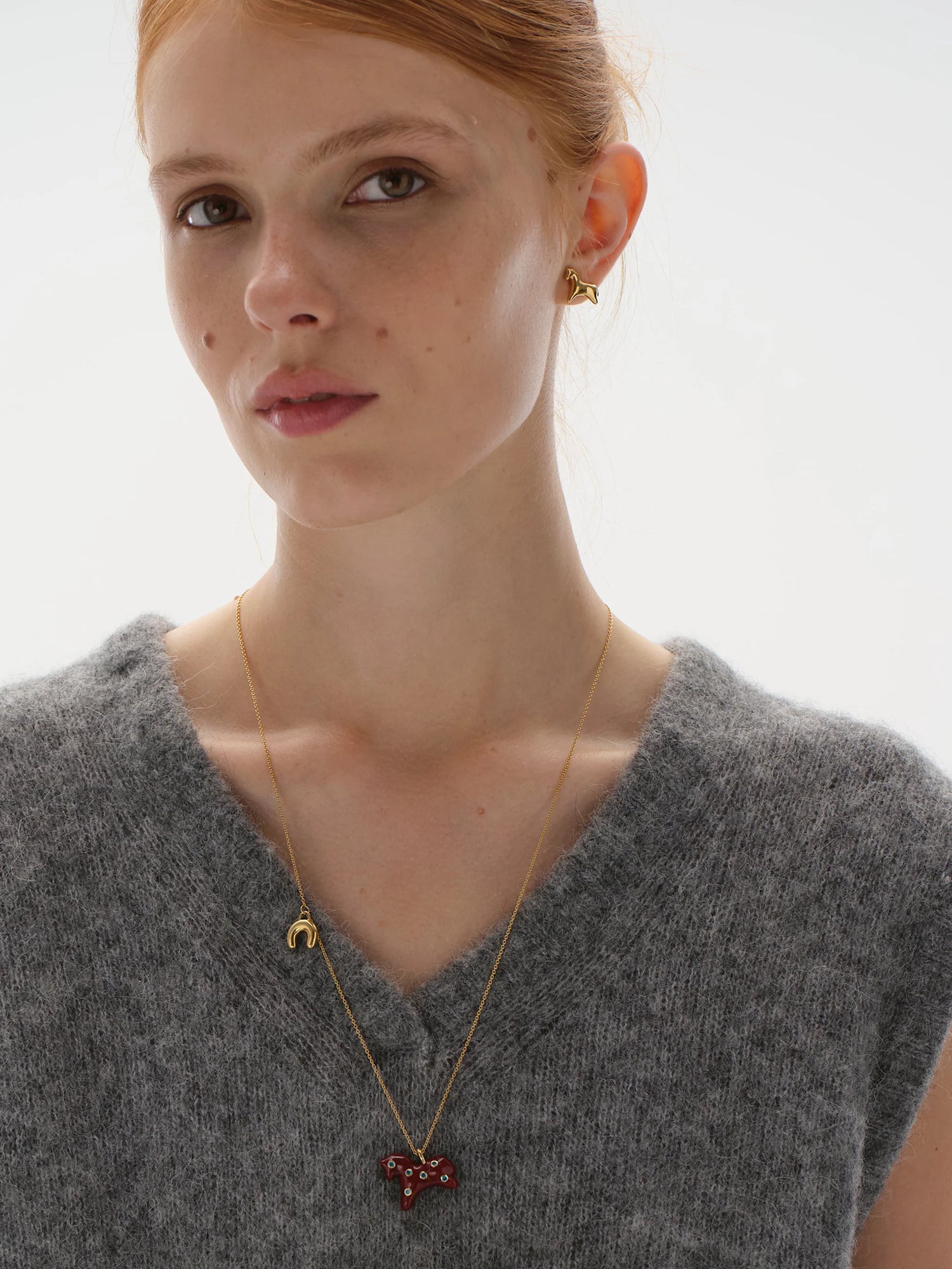 Náušnice Konyk pozlacené se smaltem