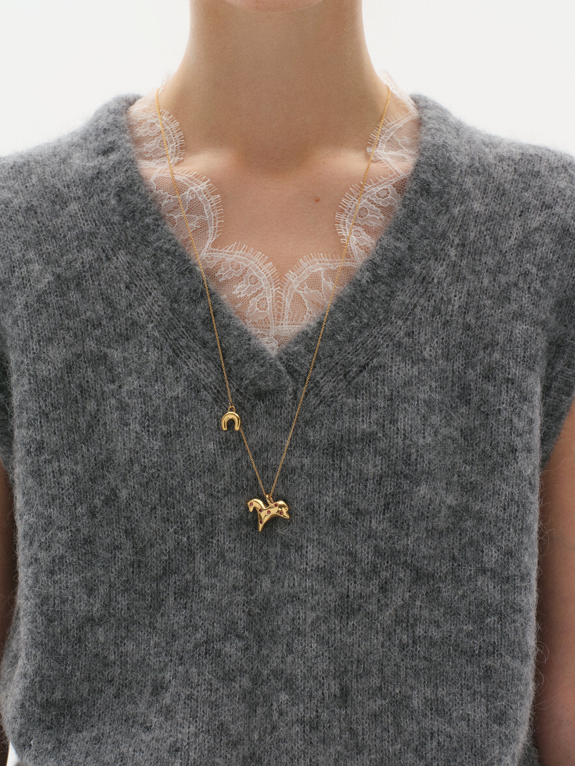 Přívěsek Lucky - pozlacený a se smaltem