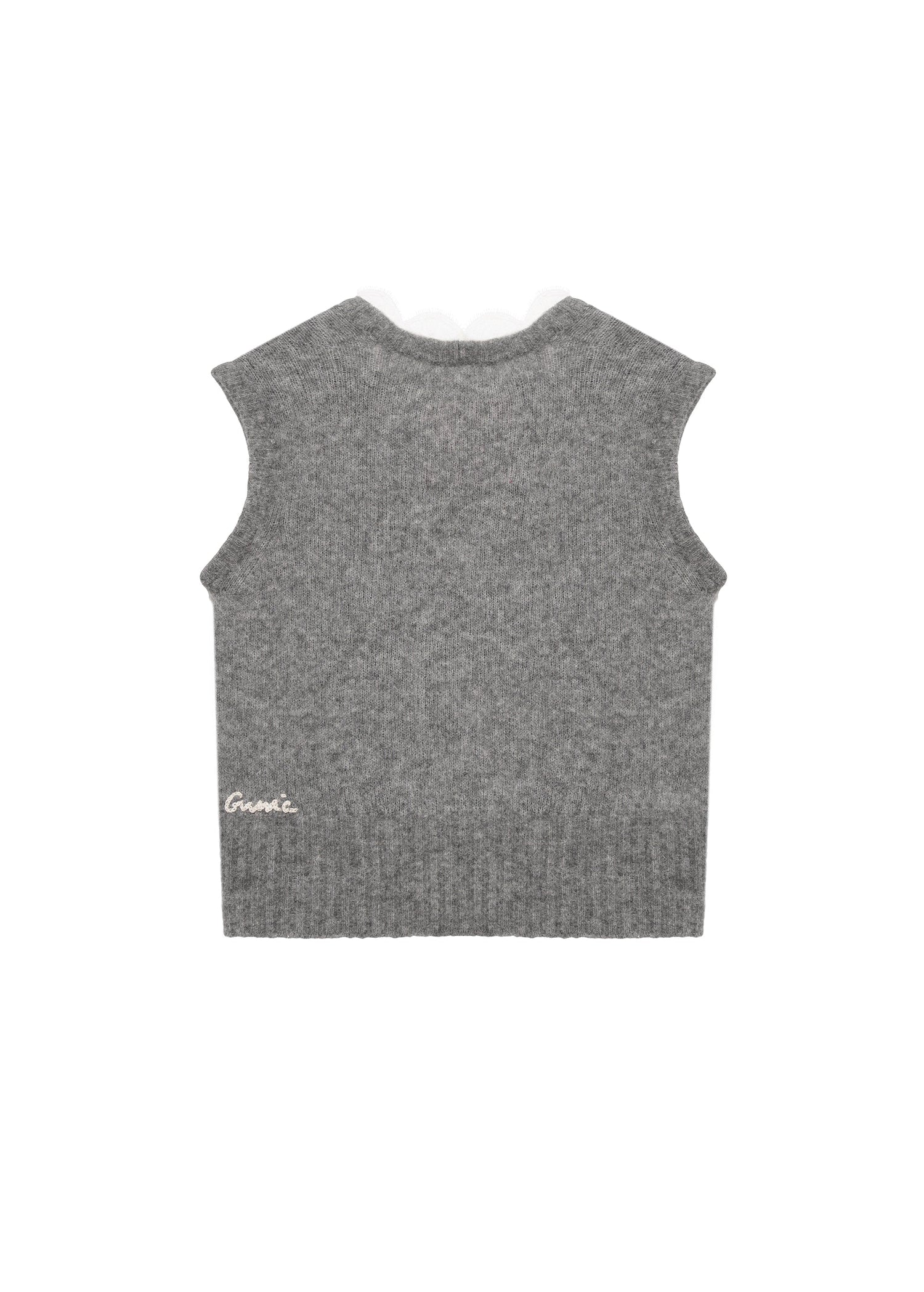 Vesta s krajkovým lemem - Šedá