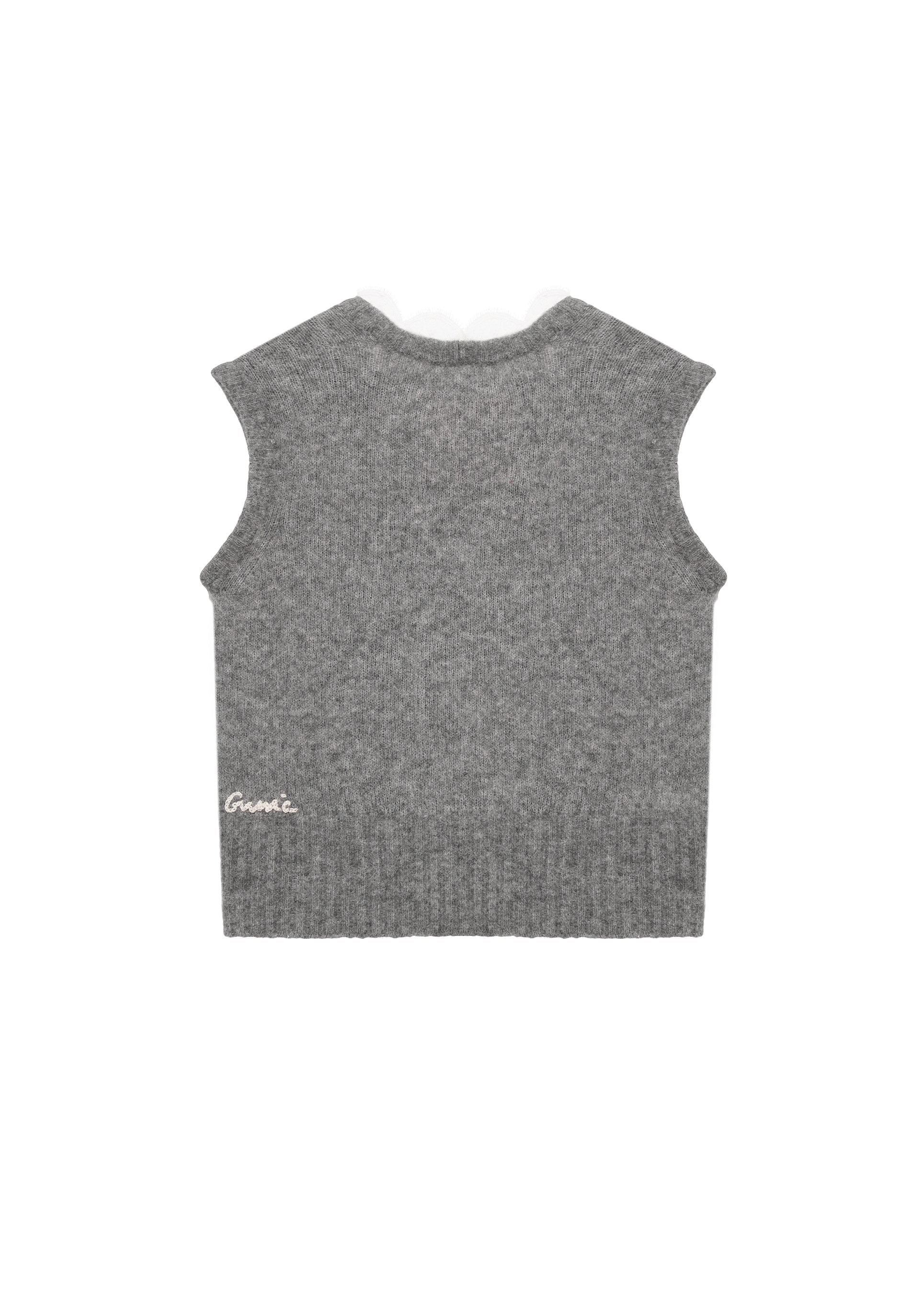 Vesta s krajkovým lemem - Šedá